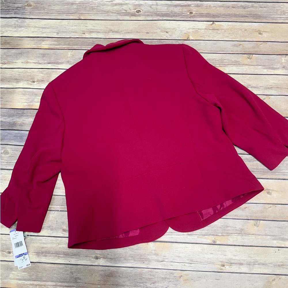 Le Suit Women's Shawl-Collar One-Button Suit Separate Jacket Magenta Size 18 - Picture 2 of 5